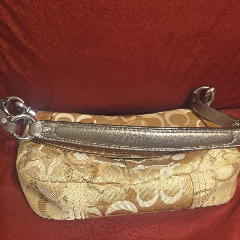 Coach Khaki & Tan Signature Shoulder Bag - Picture 4 of 4